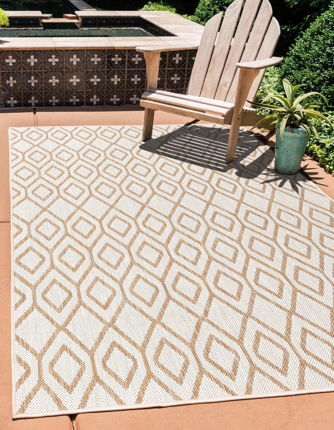 Rechteck Outdoor Teppich Jill Zarin Outdoor in Beige von Hadorn™ - Lifestyle Image