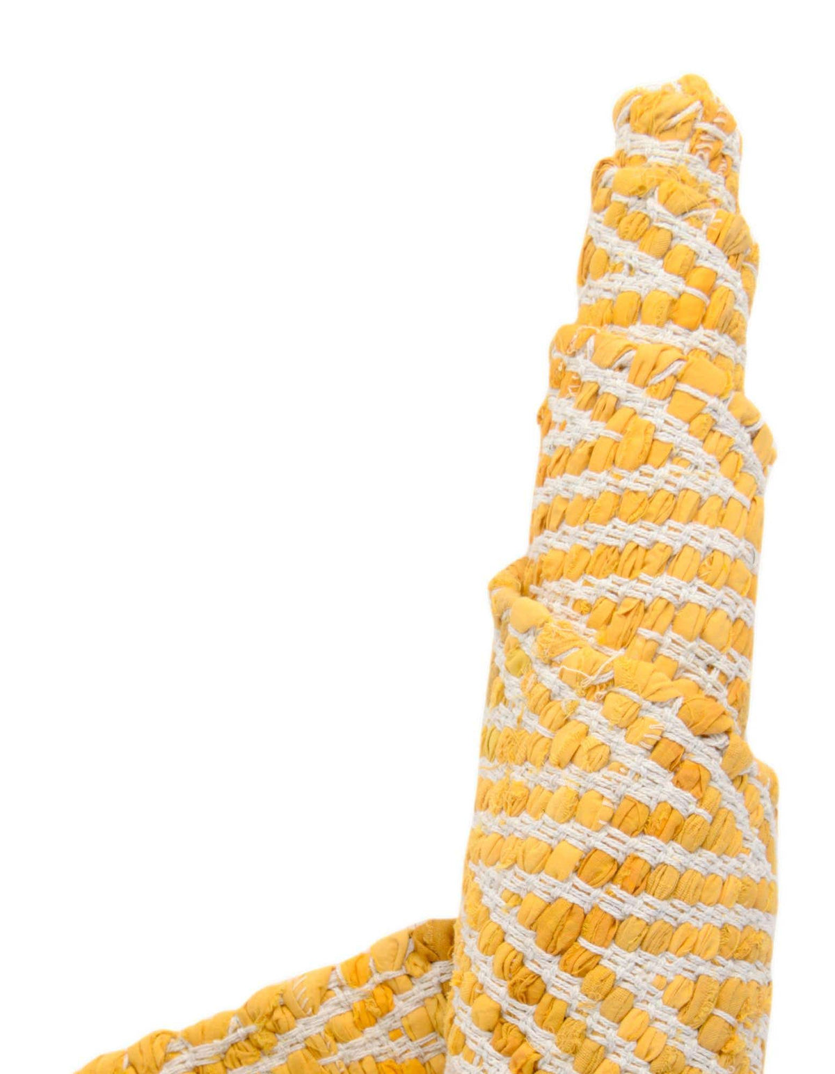 Rechteck Handgeflochten Teppich Chindi Chevron in Gelb von Hadorn™ - Lifestyle Image