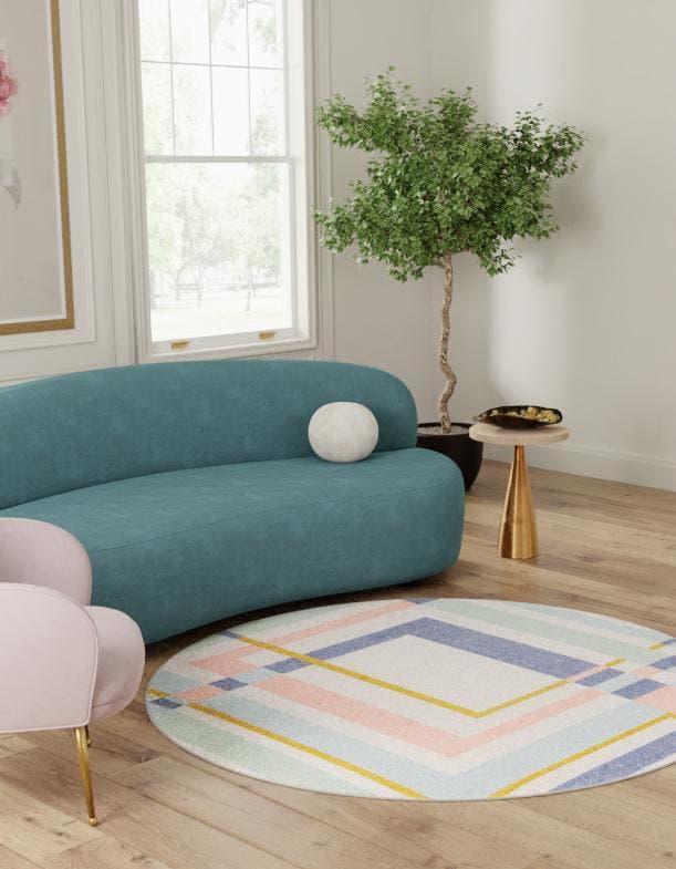 Rund Teppich Lotus in Mehrfarbig von Hadorn™ - Lifestyle Image