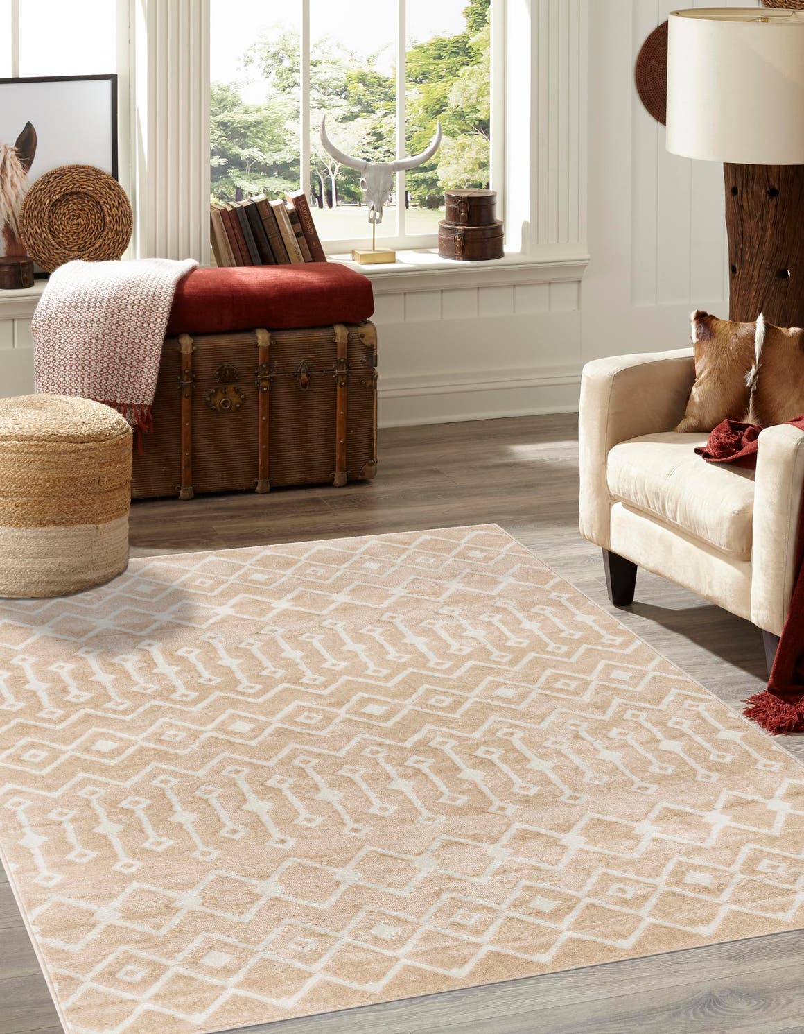 Rechteck Teppich Bohemian Trellis in Sand von Hadorn™ - Lifestyle Image