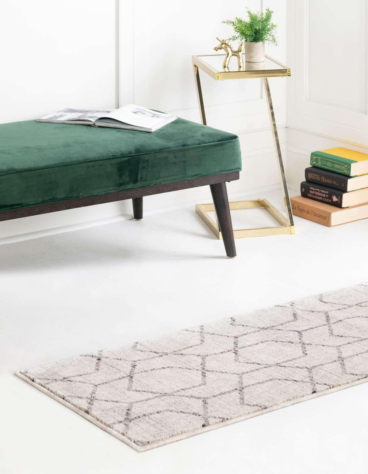 Läufer Teppich Eco Trellis in Elfenbein von Hadorn™ - Lifestyle Image