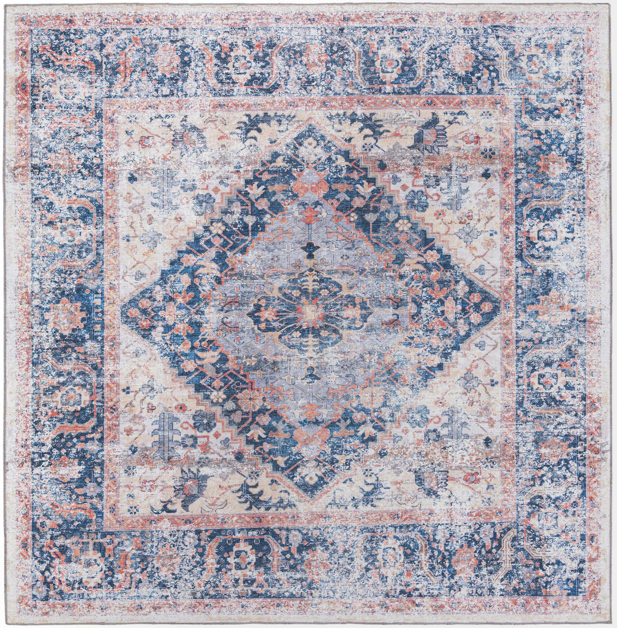 Quadratisch Teppich Yara in Marineblau von Hadorn™ - Lifestyle Image